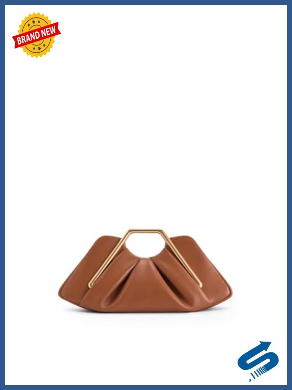 JW PEI Lila Metal Frame Clutch Vegan Leather Gold Hardware